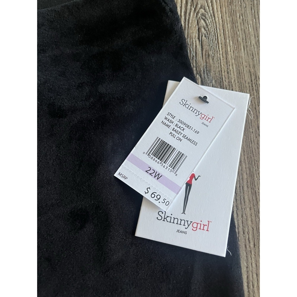 Skinnygirl "Bailey Seamless Pull On" skinny jeans in black, size 22W - Picture 2 of 5